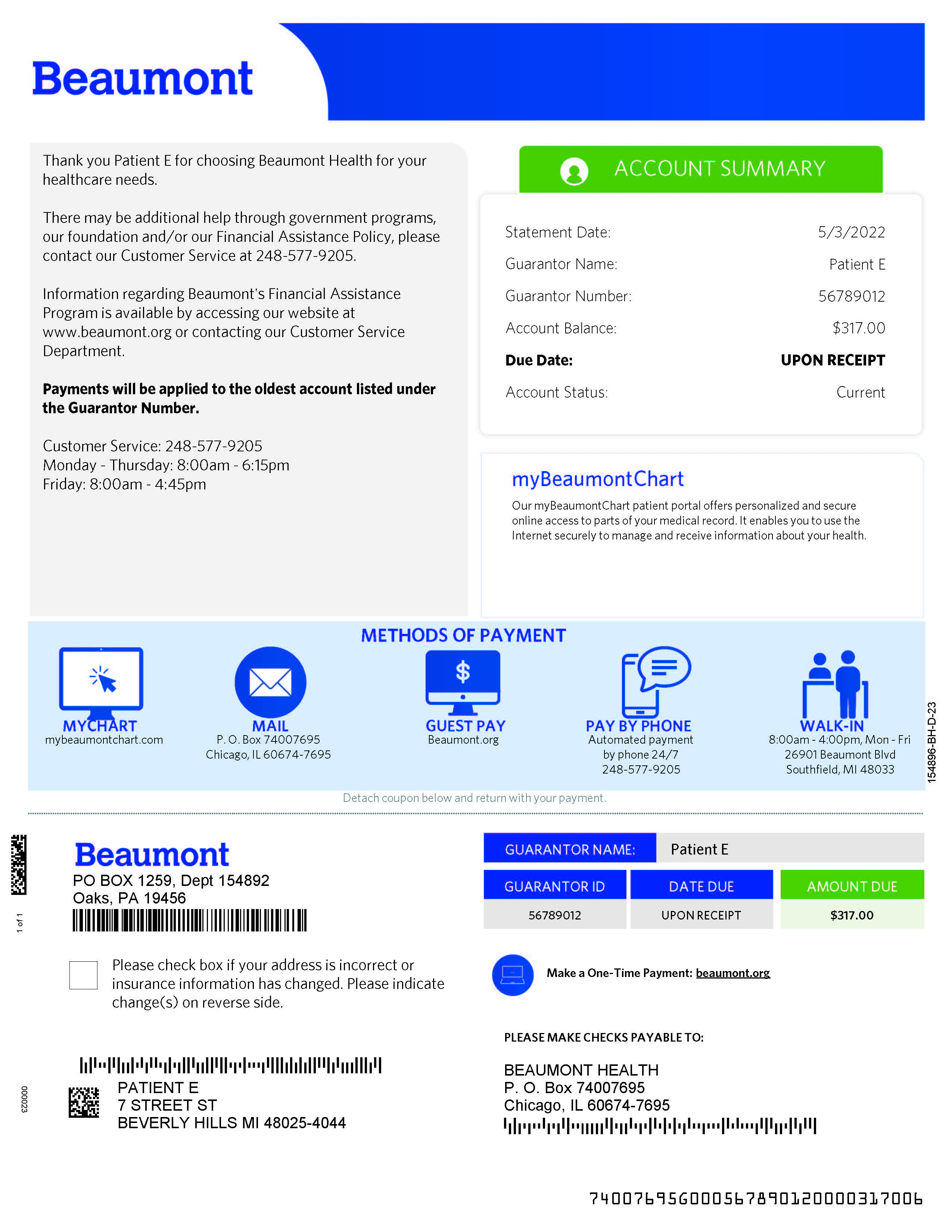 Beaumont bill example