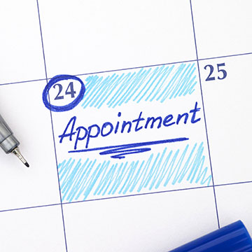 Colonoscopy appointment date circled on calendar