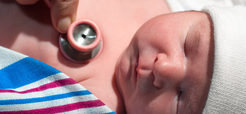 Newborn baby in need of gastrostomy surgical procedure