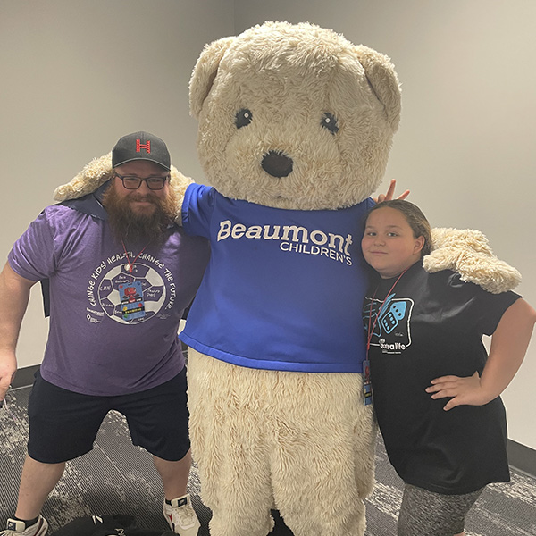 Beau the bear at Extra Life event