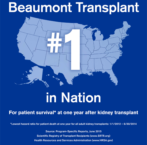 Beaumont Transplant Program is #1 in the nation