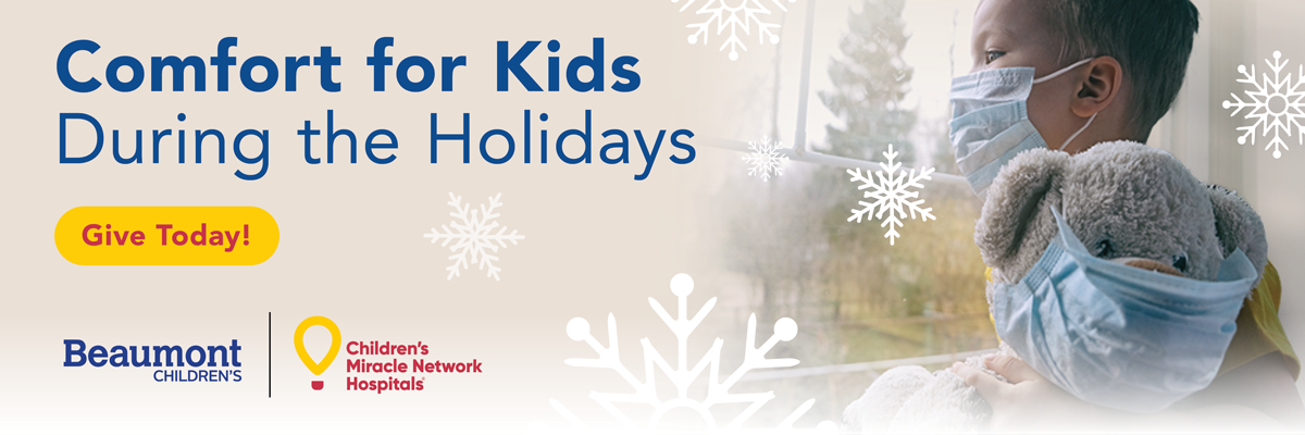 Create comfort for kids in the hospital this holiday season by donating