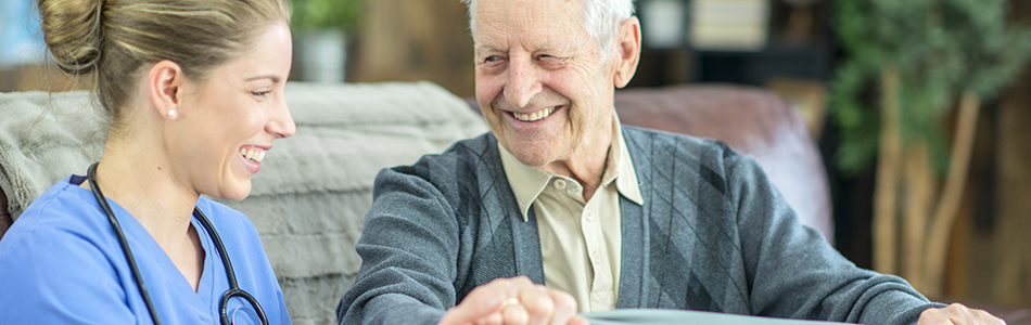 Senior man exercising