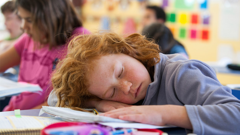 Asleep at school