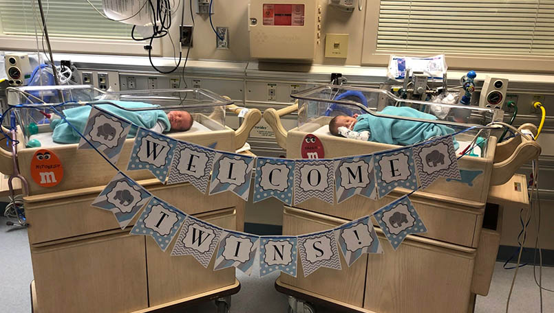 Beaumont’s Neonatal Intensive Care Unit rallies around the tiny, preemie twins and reunites family after quarantine