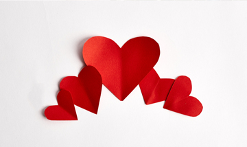paper heart cutouts