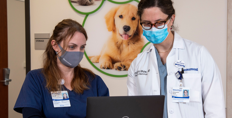 Dr. Shaw in the Florence and Richard McBrien Pediatric Neuroscience Center