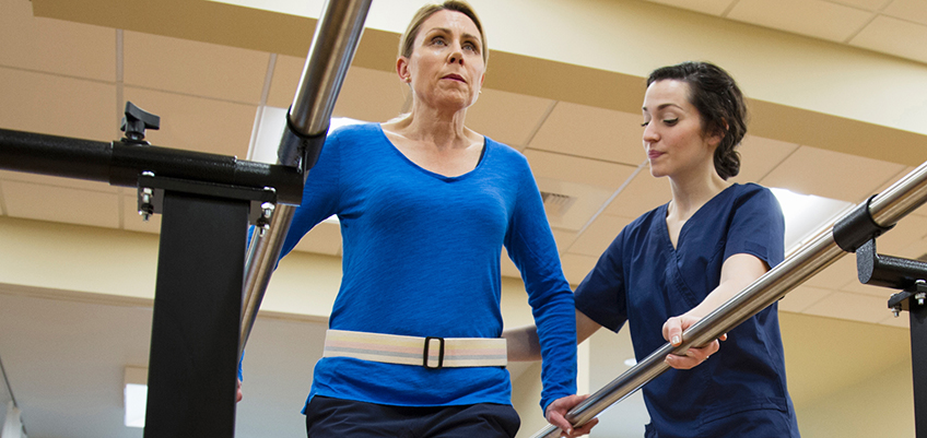 Physical therapist with patient at Beaumont